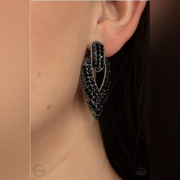 Blinged Out Buckles Earrings - Picture 2 of 3